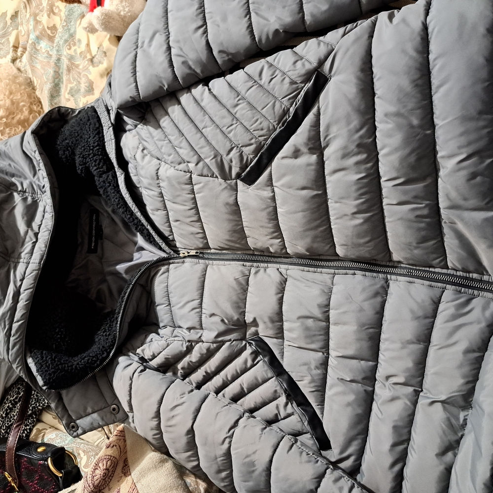 Gray Quilted Puffer Jacket